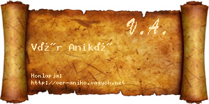 Vér Anikó névjegykártya